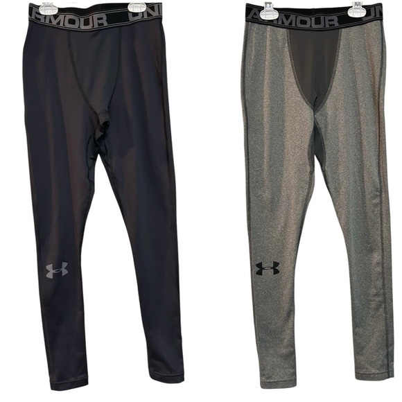 🔥Two Under Amour full length leggings, one black & one grey, Size: Med, EUC - Picture 2 of 4